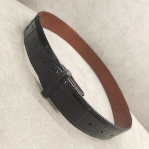 Vintage Scott Mallory Belt Strap Men's 28 Black Alligator Leather Made USA New